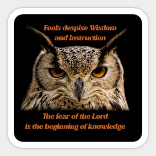 Fools despise wisdom Sticker